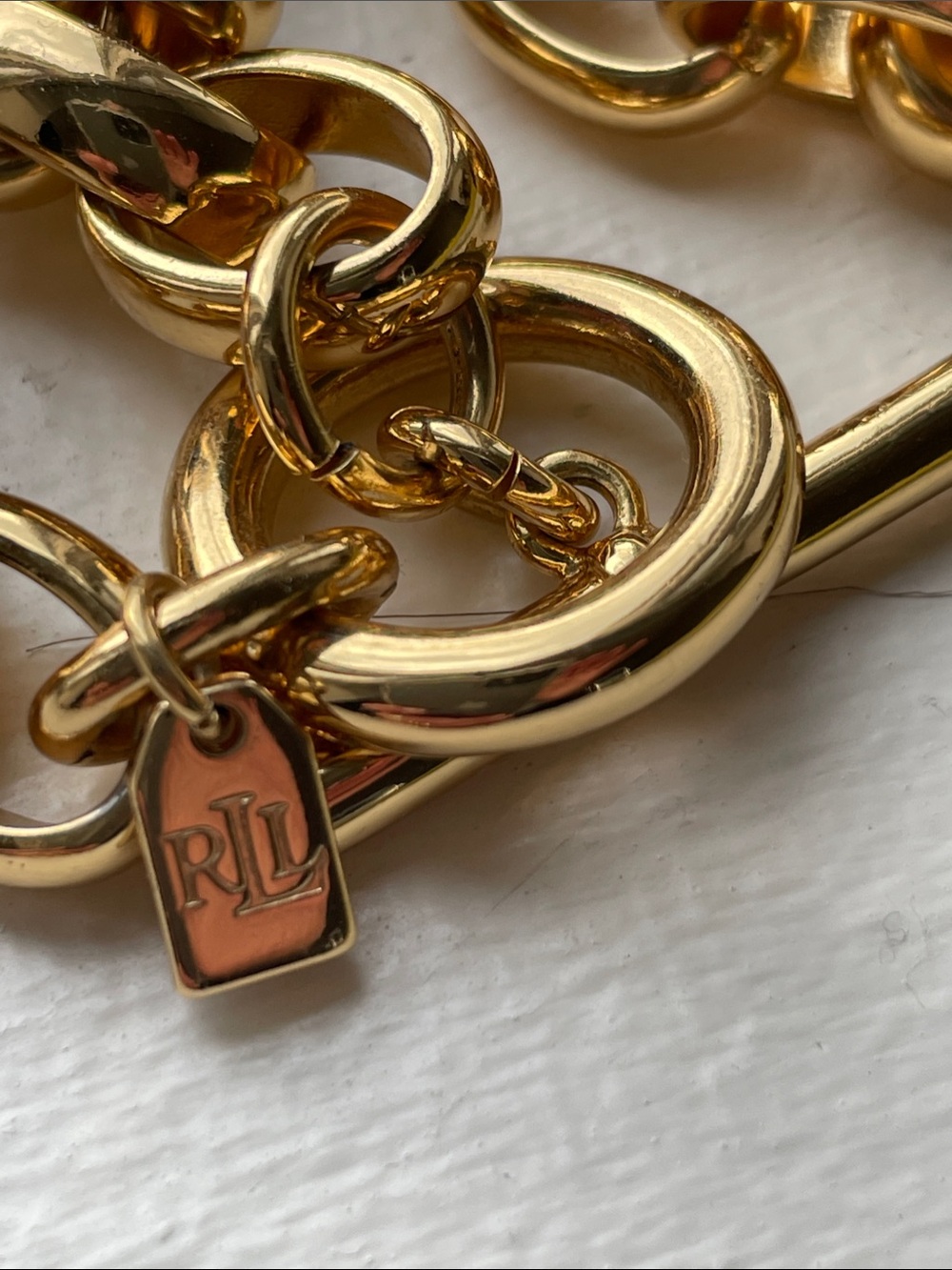 Ralph Lauren Polished Gold Large Link Necklace Toggle Clasp Nordstrom